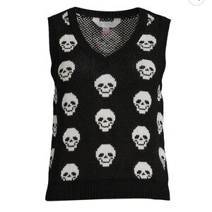 No Boundaries Black and White Knit Vest